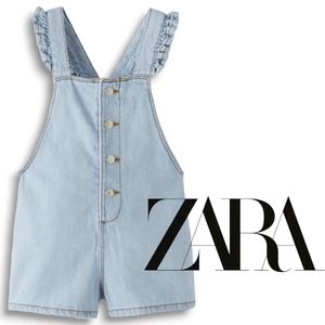 Ruffled Denim Overalls • 12-18 Months